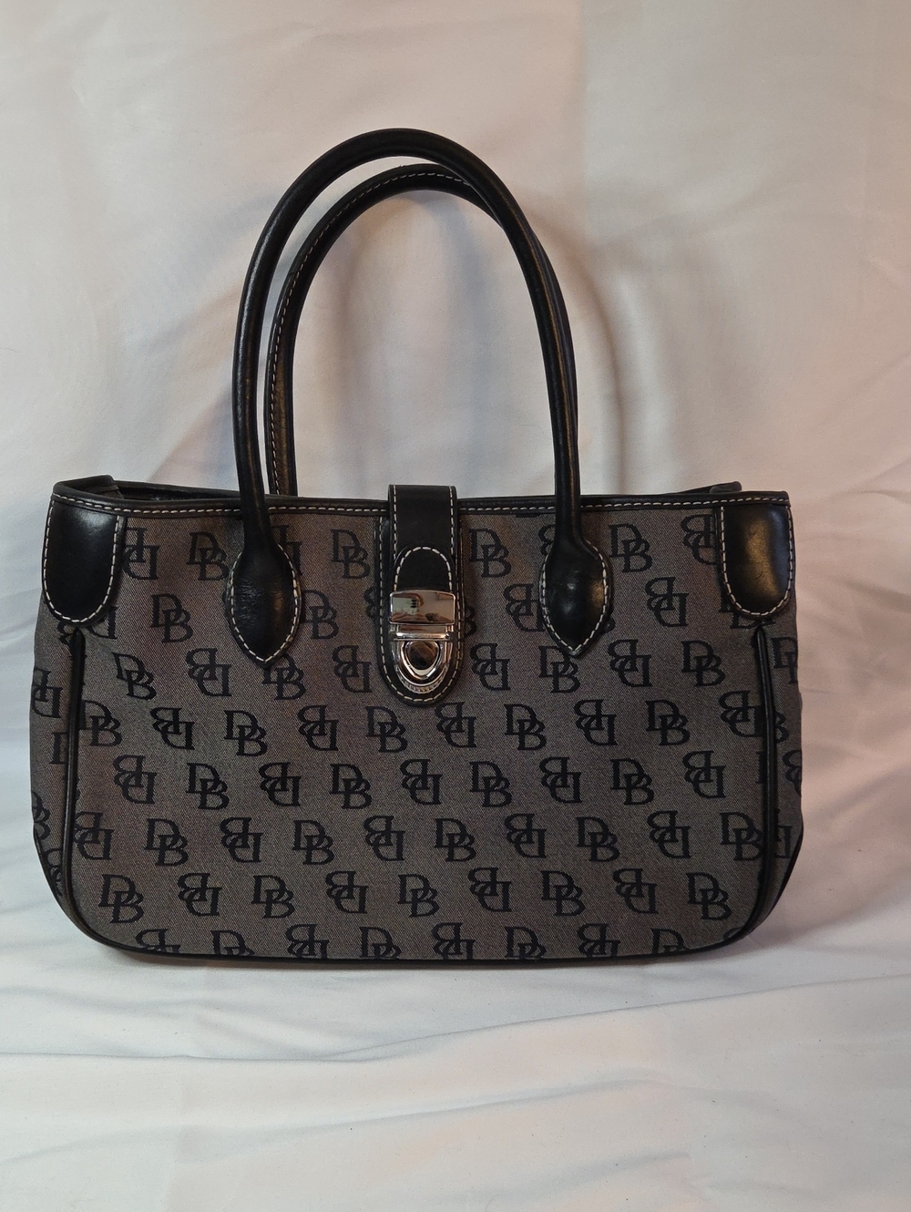 Dooney & Bourke Vintage DB Monogram Canvas Satchel Handbag - Excellent Condition